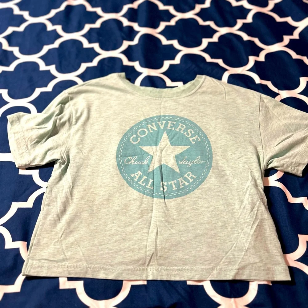 EUc Youth Converse Cropped Green Tee large